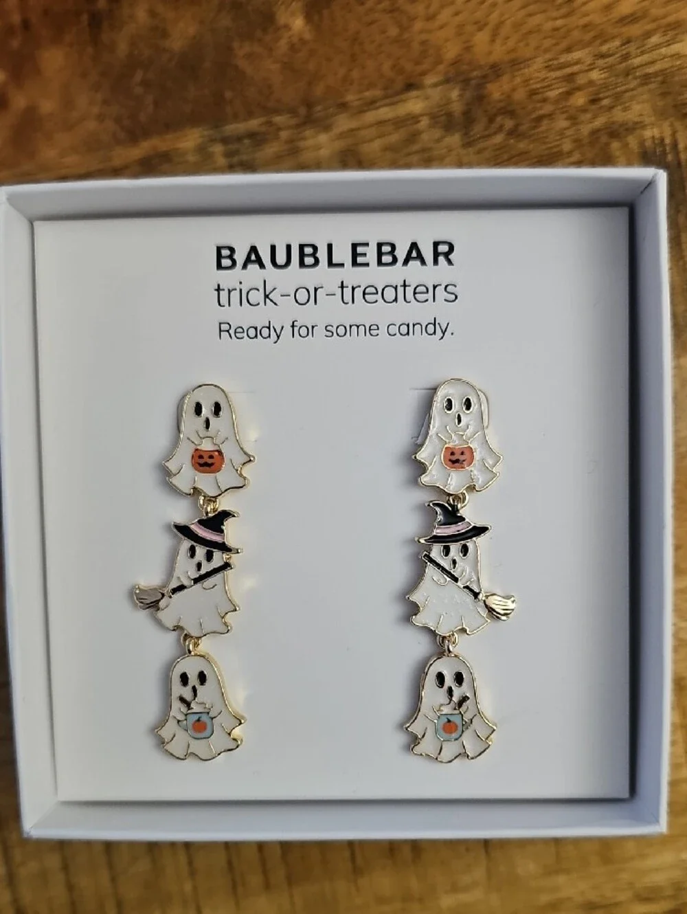 NWT Halloween Boutique Set Piper K Jeweled Headband & BaubleBar Ghost Earrings
